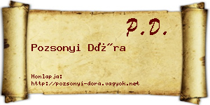 Pozsonyi Dóra névjegykártya